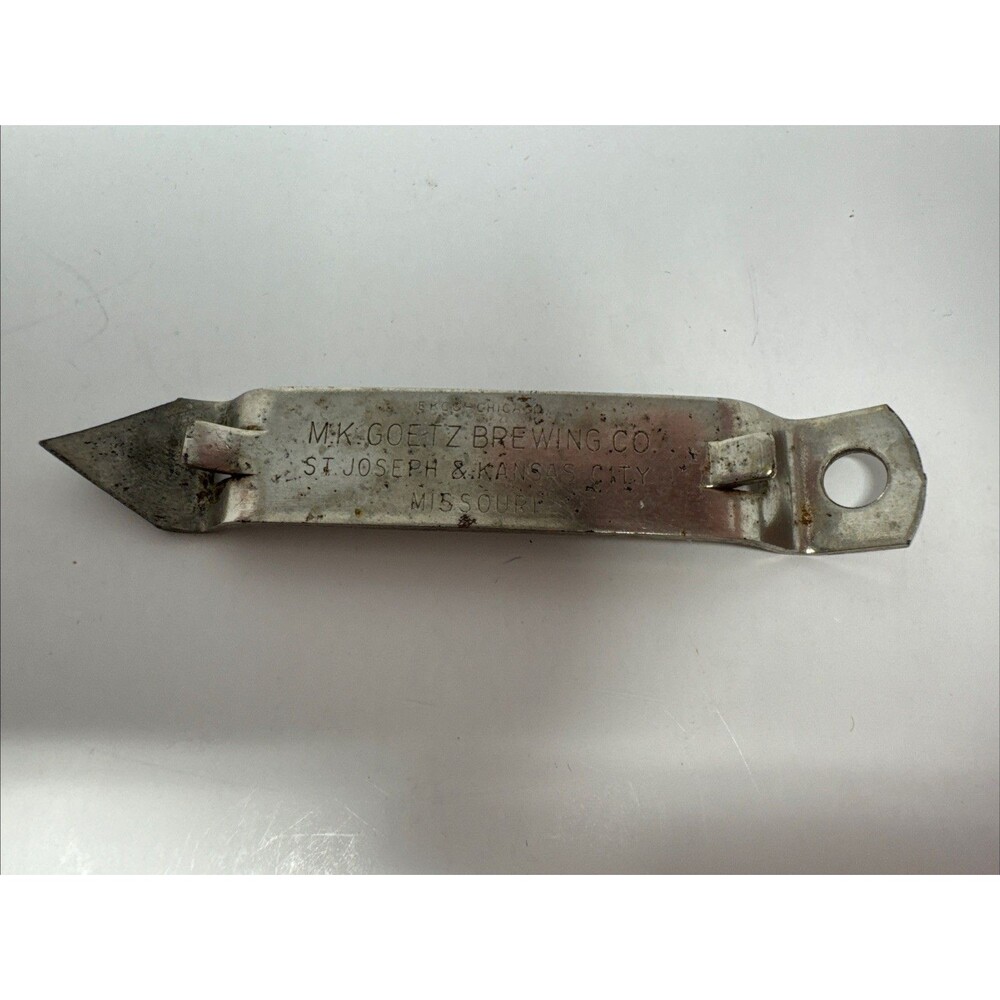 Vintage Bottle Can Opener MK Goetz Brewing Co Country Club Stout Malt Liquor